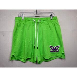 Ryoko Rain Classic Mesh Shorts, Neon Green, Size Large